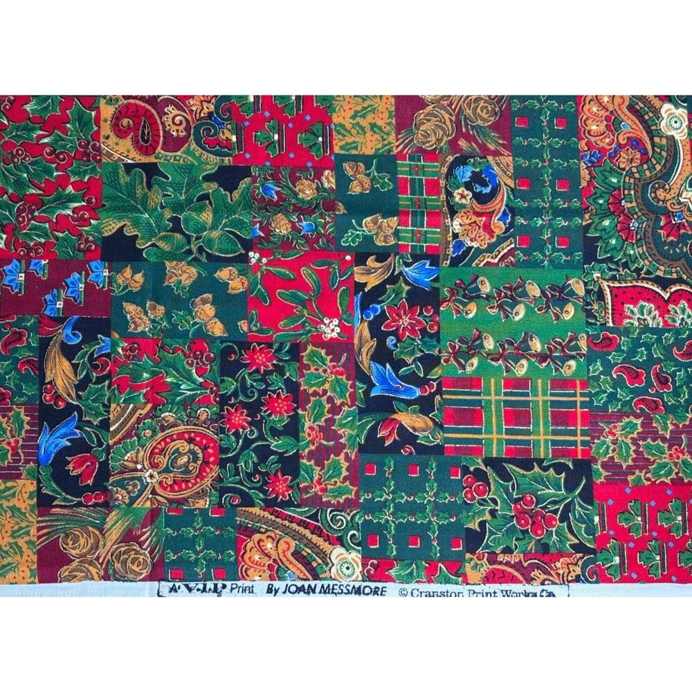Vintage Cranston VIP Joan Messamore Christmas Patchwork Cotton Fabric 36